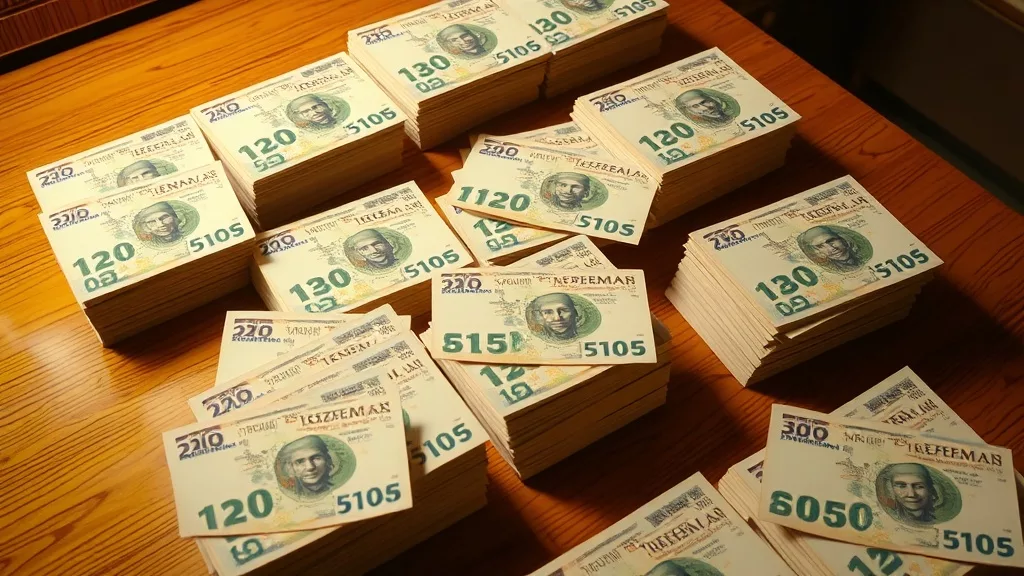 Стопки тенге на столе, символизирующие доход продавца