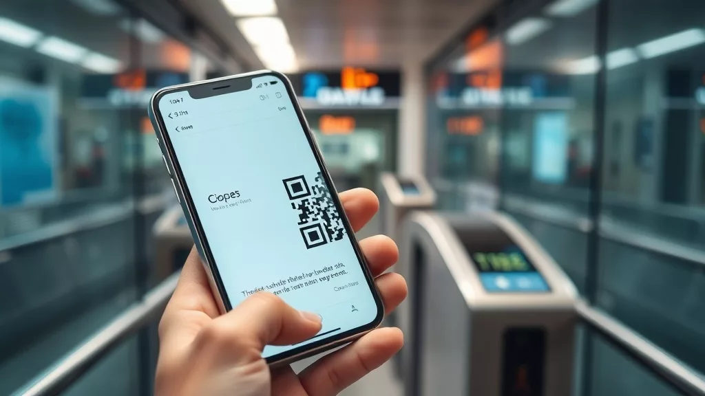 Оплата ЛРТ через Kaspi — QR-код на экране смартфона у турникета