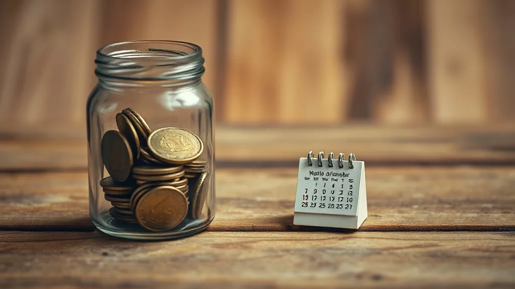 Монеты в банке рядом с календарём — задержка выплат продавцу