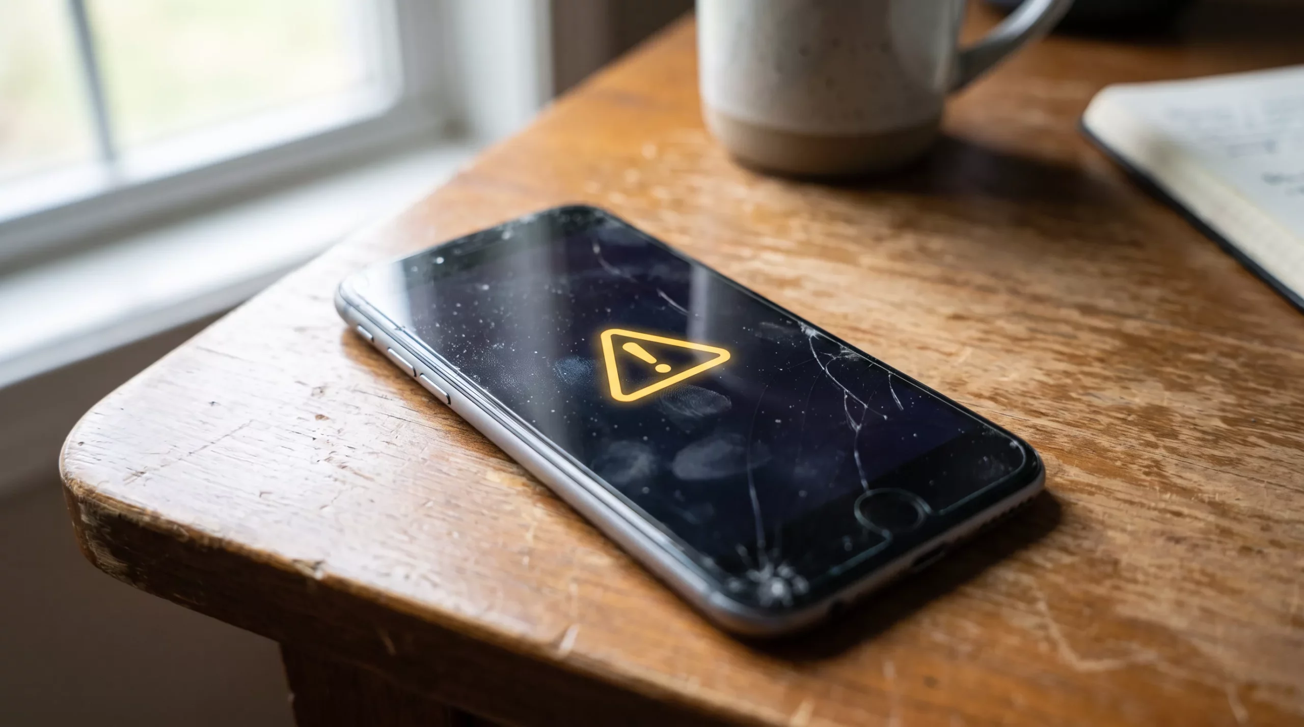 смартфон с уведомлением об отсутствии верификации IMEI на экране