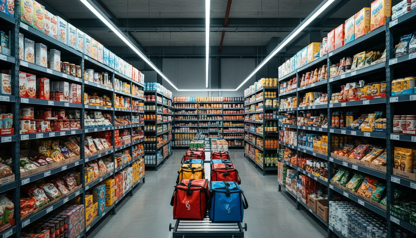 Склад dark store для экспресс-доставки продуктов на маркетплейсах Казахстана